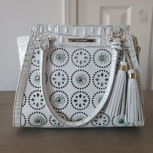 NWT BRAHMIN MINI PRISCILLA PEARL BONNIE GENUINE LEATHER HANDBAG!
